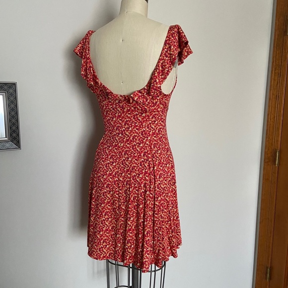 NWOT: Daisy May Red Floral Ruffle Dress - Picture 6 of 7